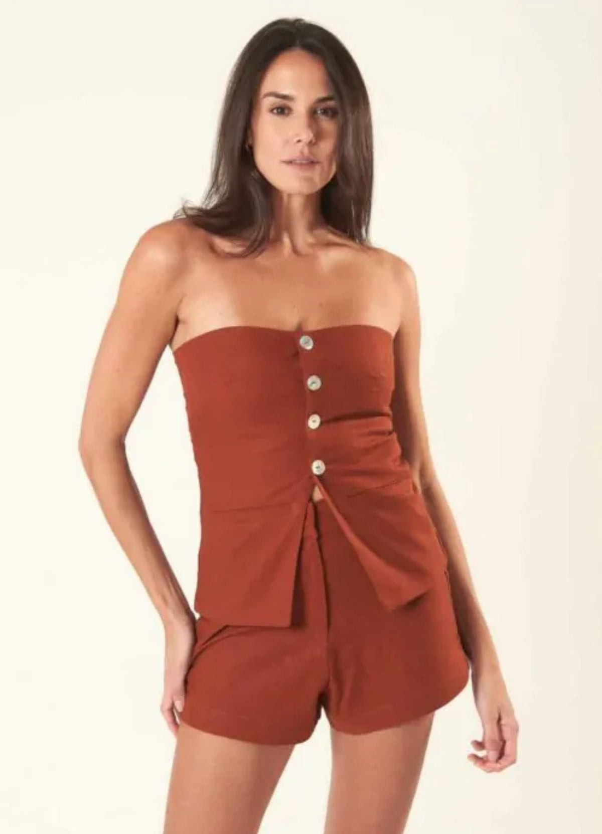 Top de linho terracota Mariana