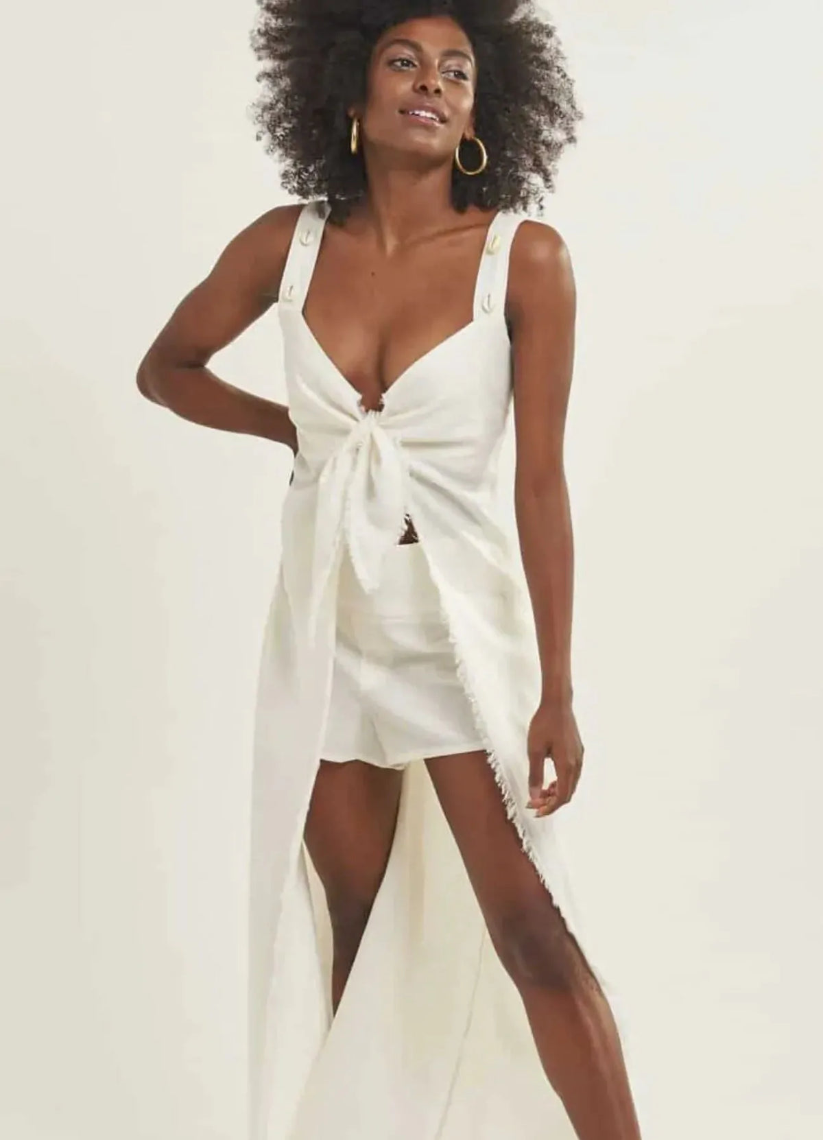 Tunica de linho off-white Mel