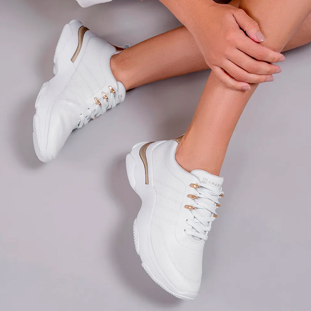 TENIS ESPORTIVO EM SINTETICO FEMININO SOLADO SINTETICO - NAPA VEST PLUS/BCO