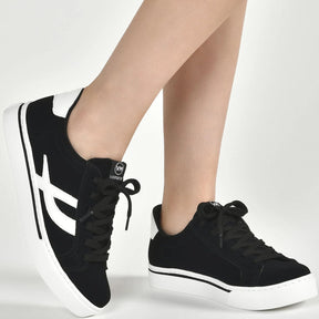 TENIS 016-012-03 EM SINTE PRETO/BRANCO