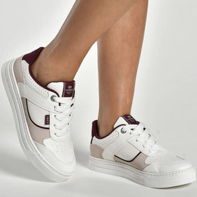 TENIS 281-004-01 EM SINTE MILK/BRANCO/BEGE/MI