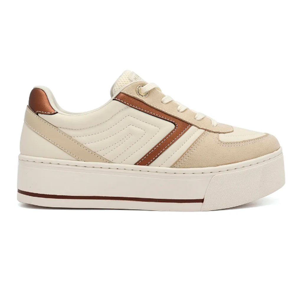 TENIS ESPORTIVO EM SINTETICO FEMININO SOLADO SINTETICO - CAMURÇA PLUS/PALHA