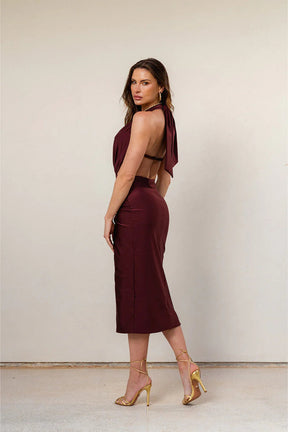 Vestido Positano Bordô