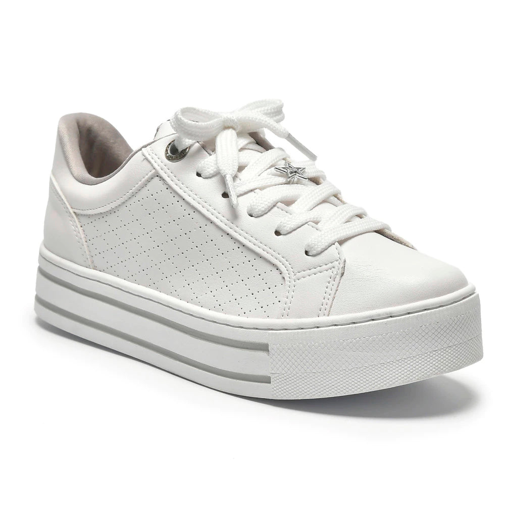 TENIS 010-013-01 EM SINTE BRANCO/BRANCO