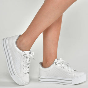 TENIS 010-013-01 EM SINTE BRANCO/BRANCO