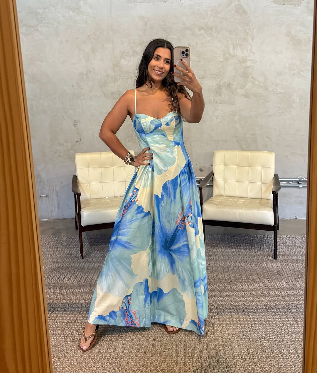 Vestido Longo Floral de Alcinha - envio rápido