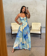 Vestido Longo Floral de Alcinha - envio rápido