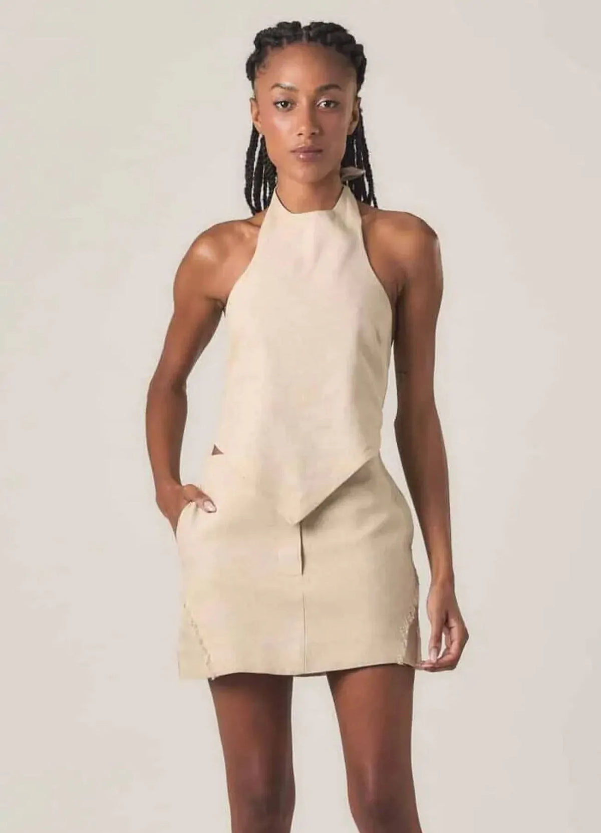 Top de linho areia Amber