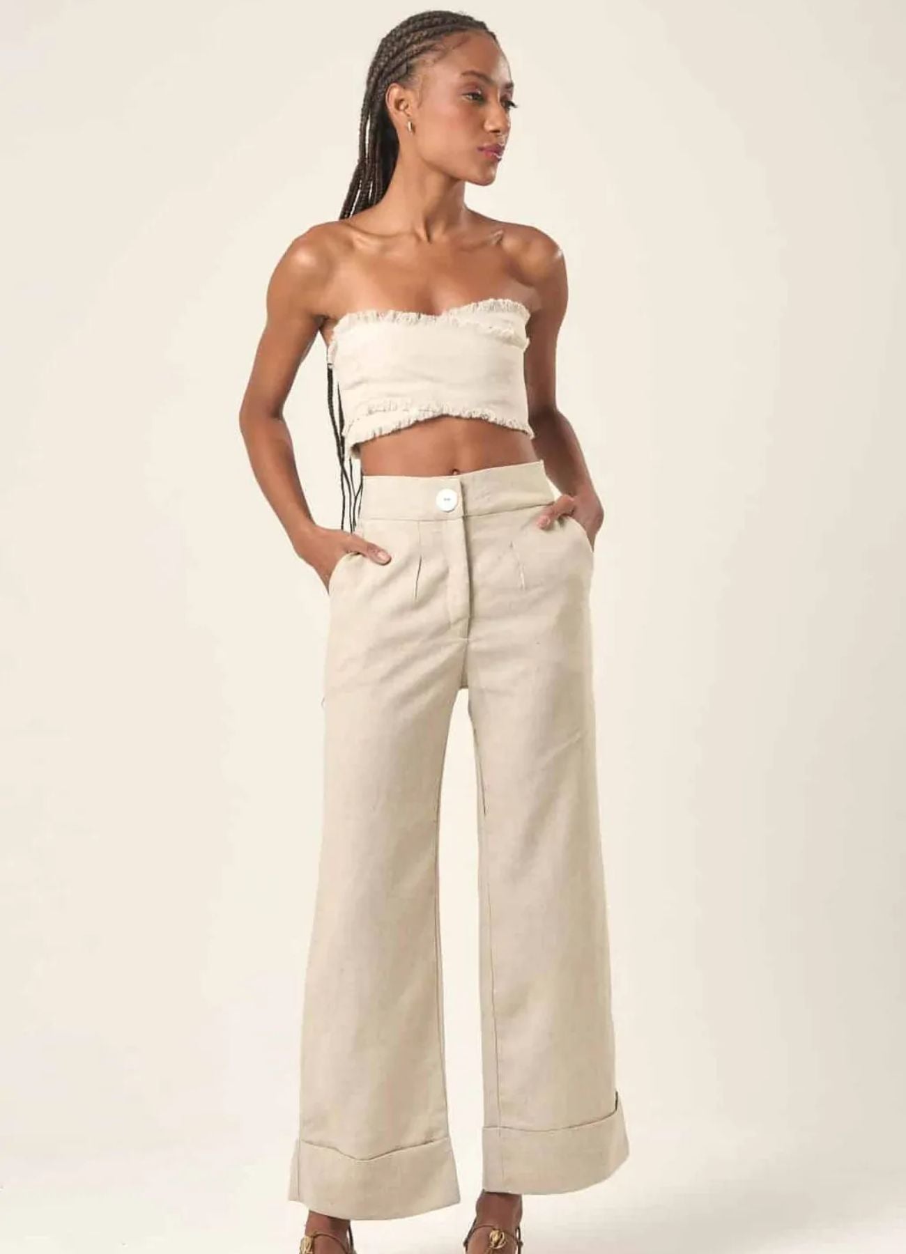 Top de Linho areia Milena