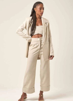 Calça de linho areia Julia