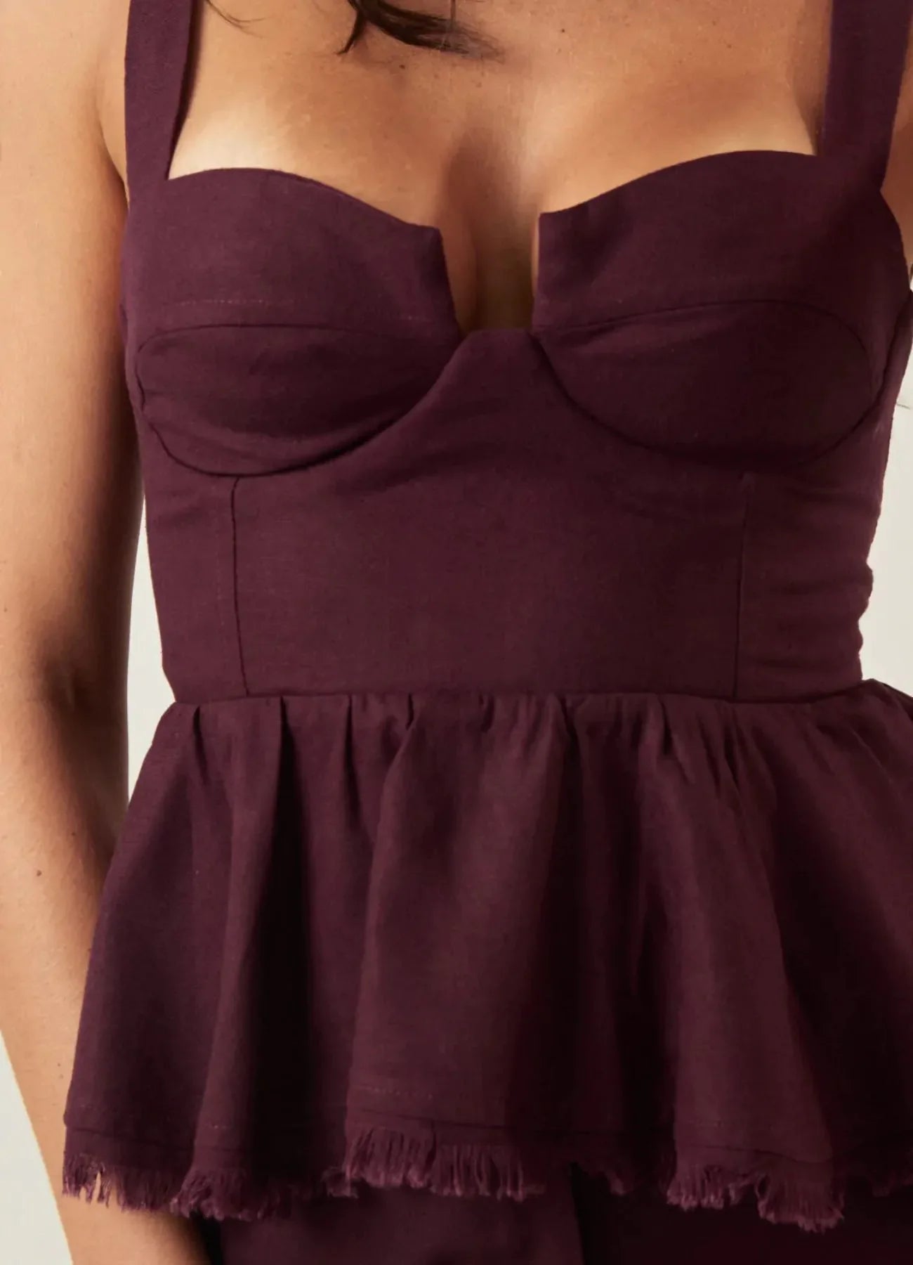 Top de linho jabuticaba Flora