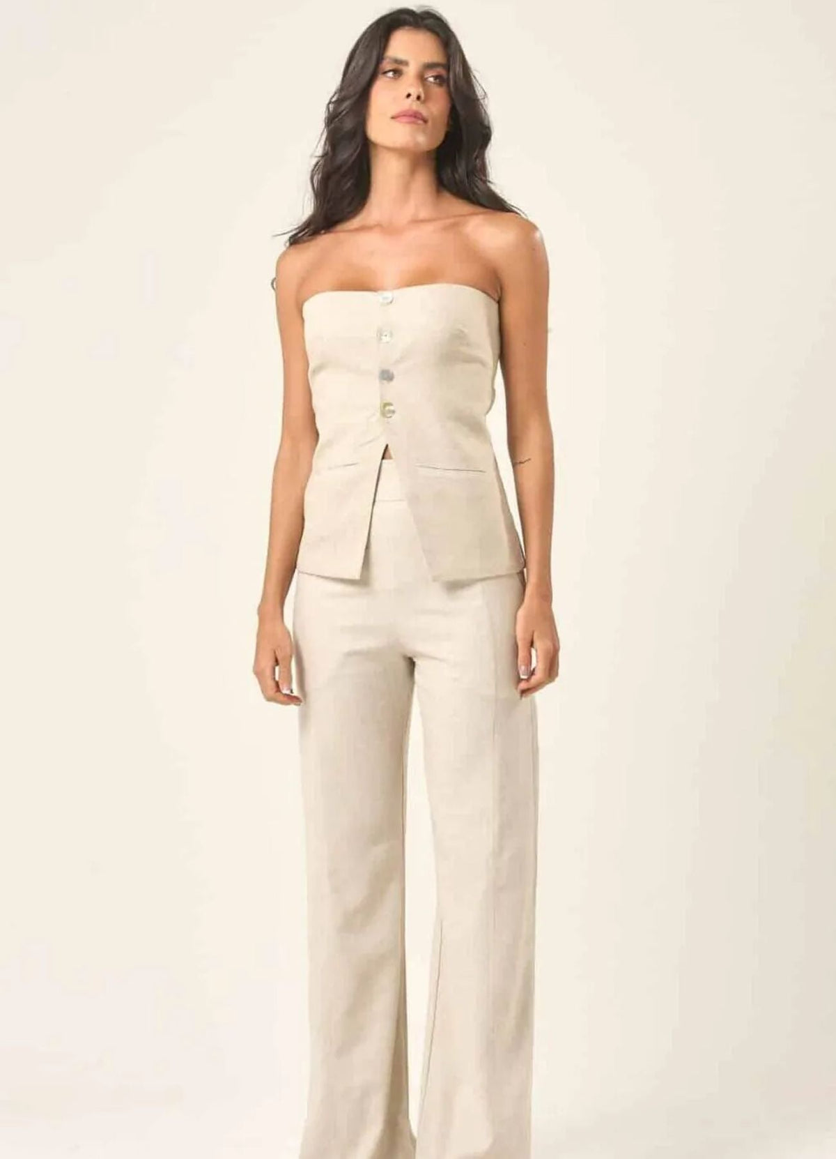 Top de linho areia Mariana