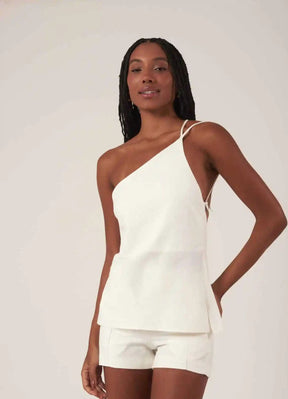 Bata de linho off-white Aila