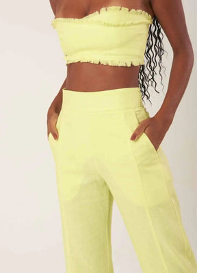 Top de Linho verde-melão Milena