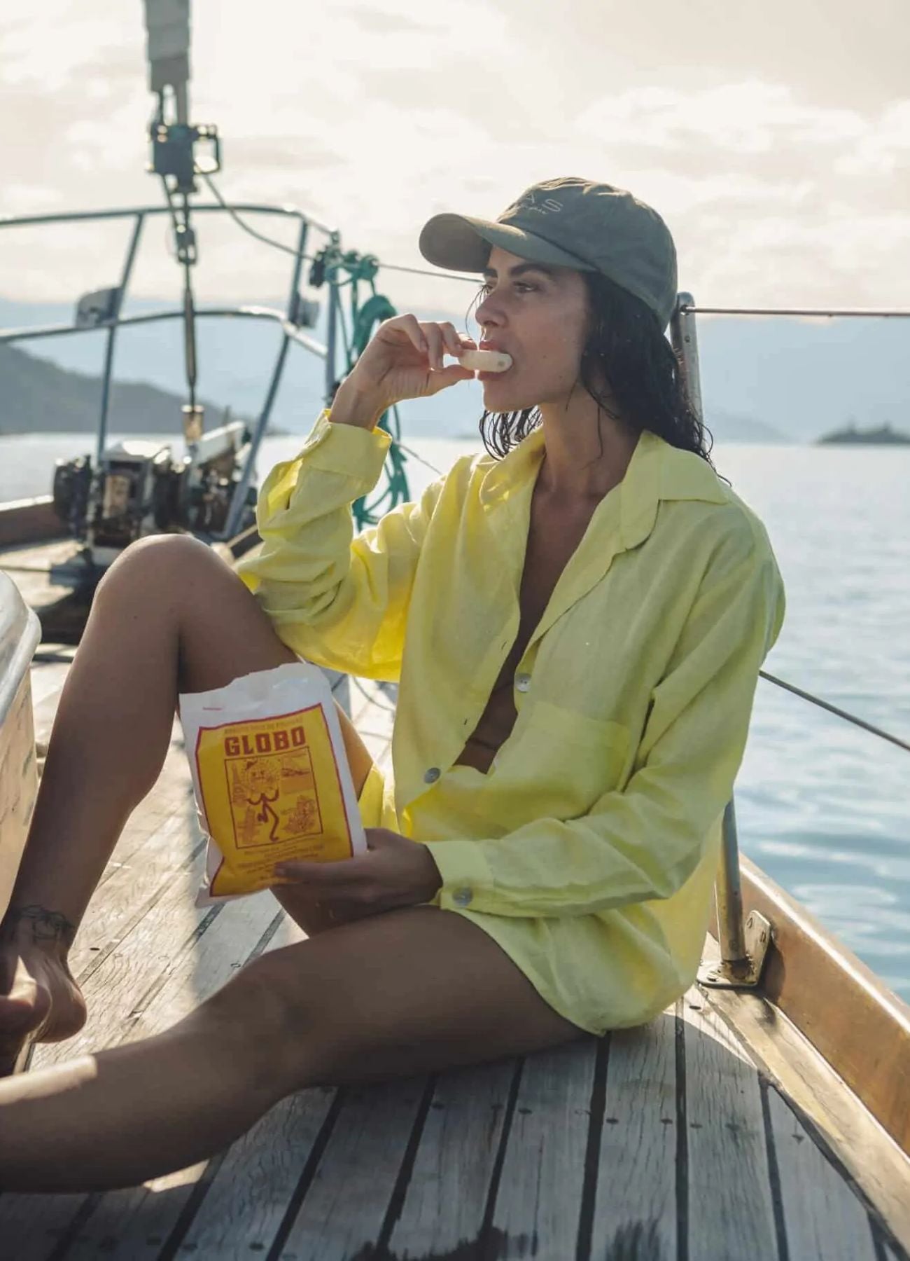 Camisa de linho verde-melão Ísis