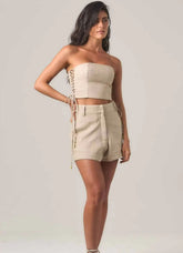 Top de linho areia Marcela