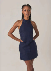 Top de linho marinho Amber