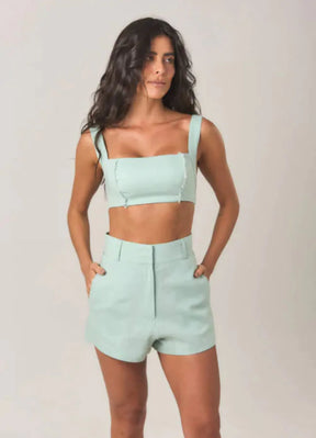 Top de Linho verde-menta Paola
