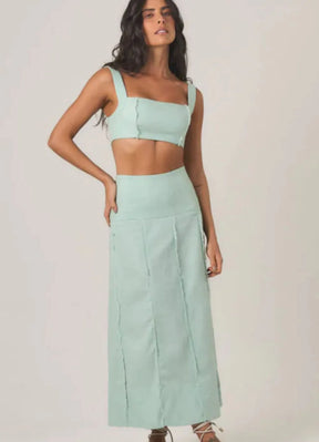 Top de Linho verde-menta Paola