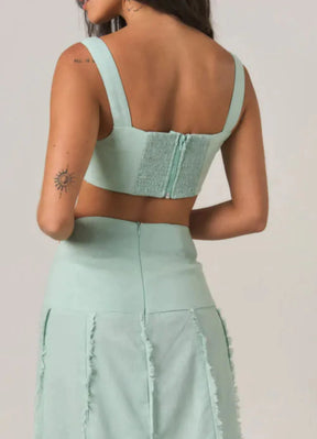 Top de Linho verde-menta Paola