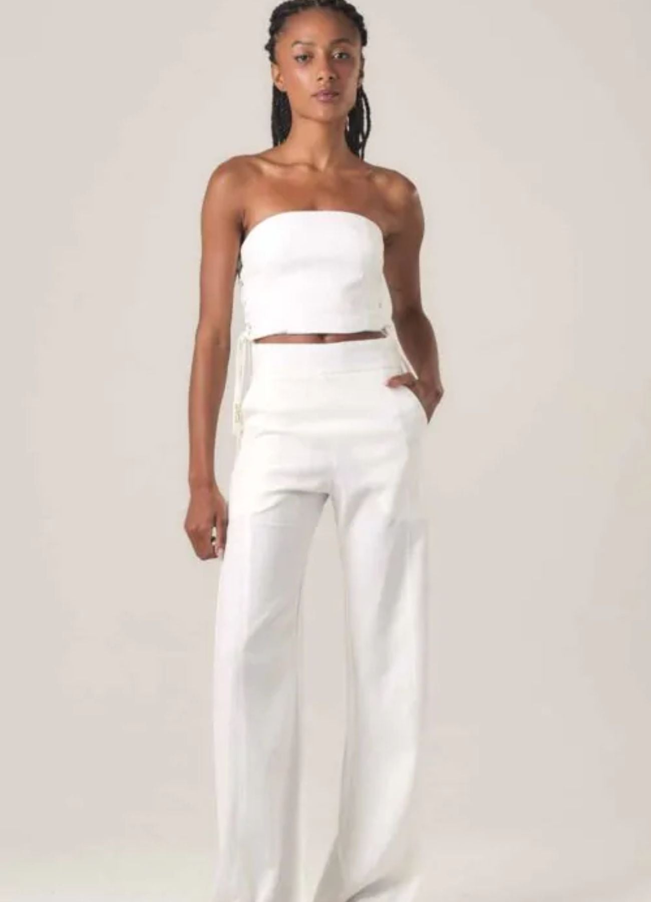 Top de linho off-white Marcela