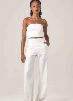 Top de linho off-white Marcela