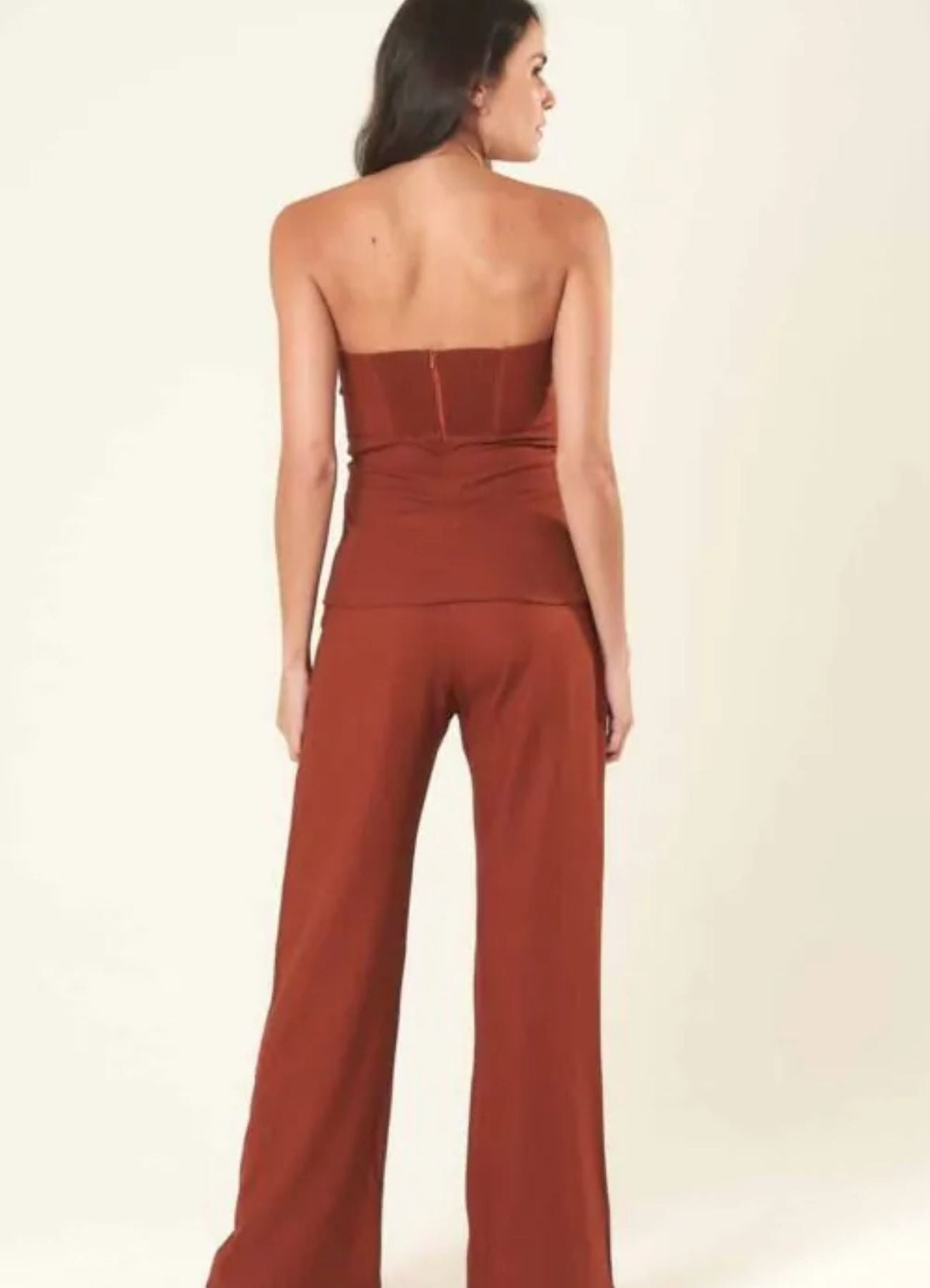 Calça de linho terracota Gisela