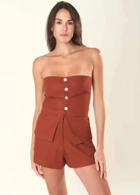 Top de linho terracota Mariana