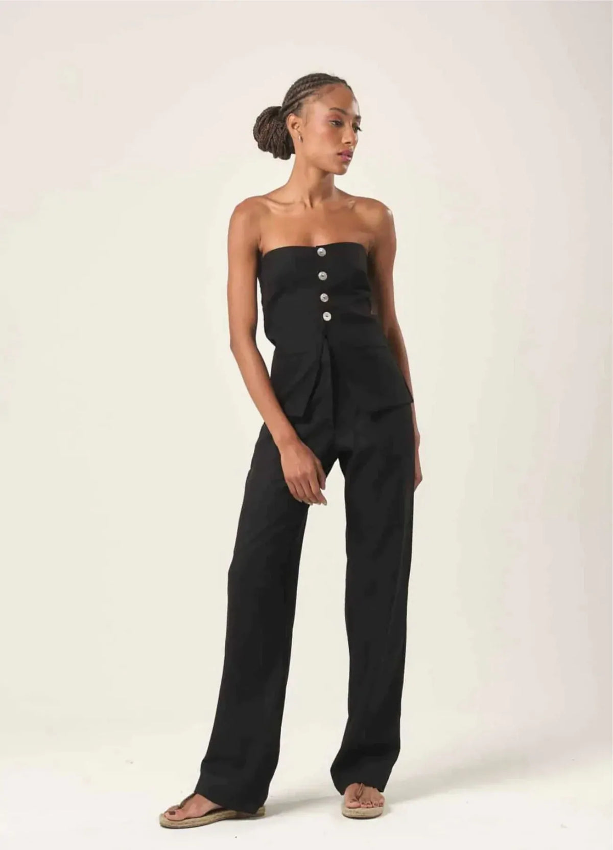 Calça de linho preto Elisa