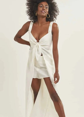 Tunica de linho off-white Mel