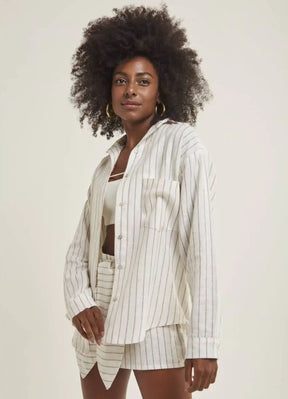 Camisa de linho listrada Bella