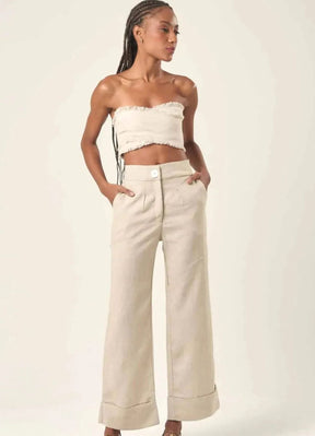 Calça de linho areia Julia