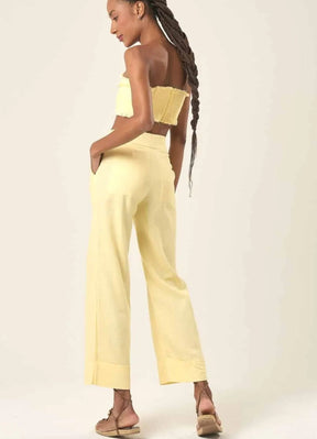 Calça de linho baunilha Julia