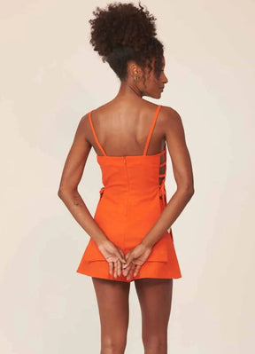 Bata de linho laranja-urucum Marcela