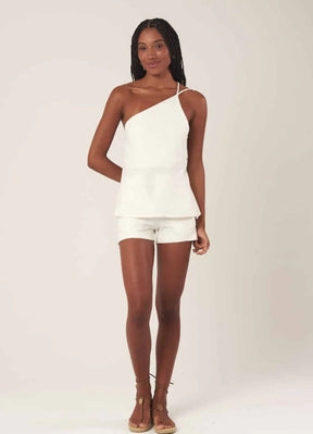 Bata de linho off-white Aila