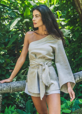 Bata de linho areia Milena