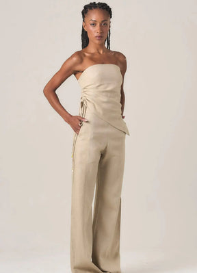 Top de linho areia Fabi