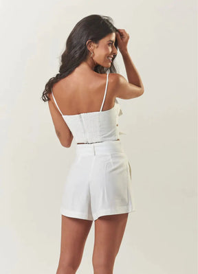 Top de linho off-white Joana