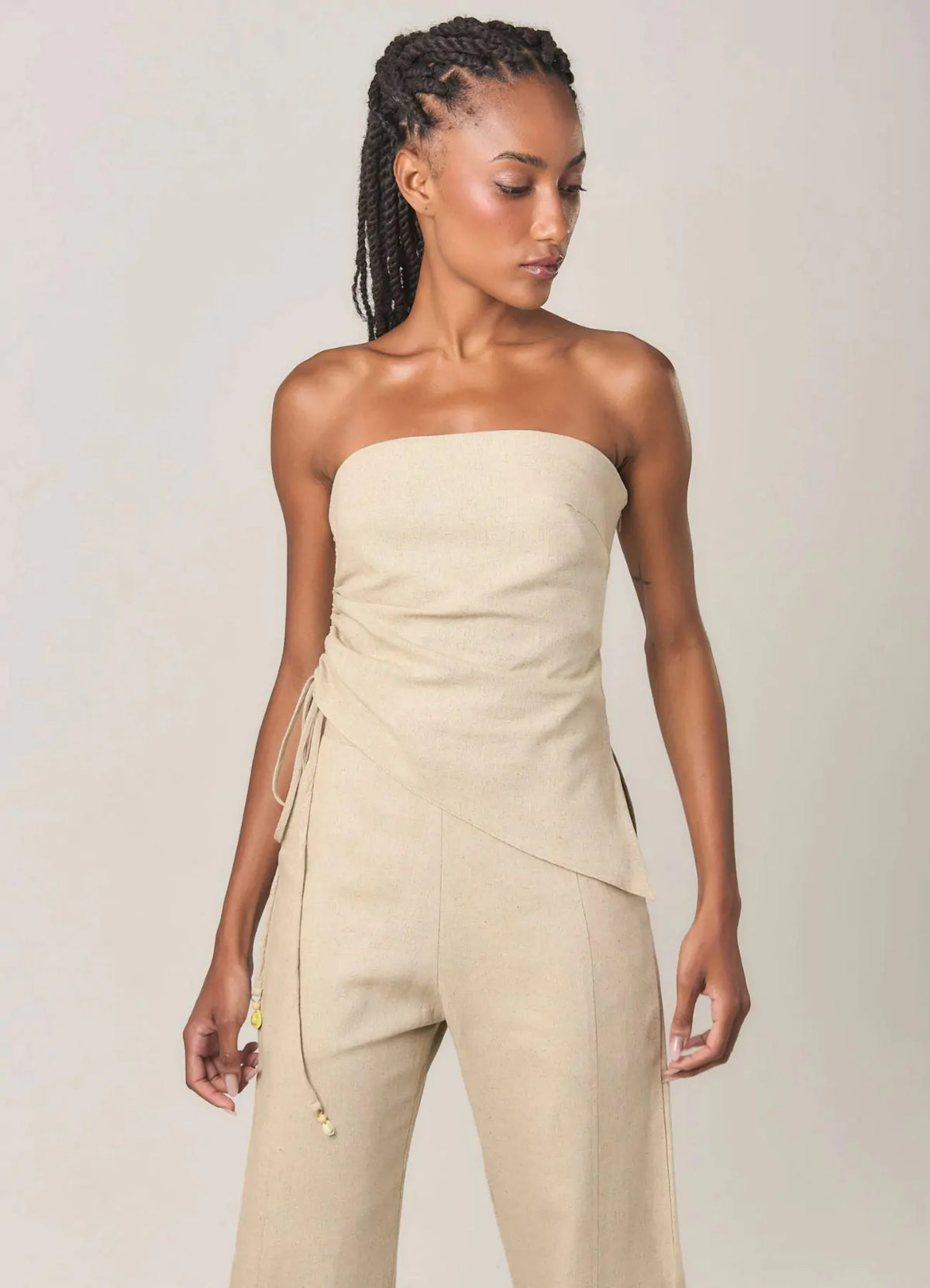 Top de linho areia Fabi