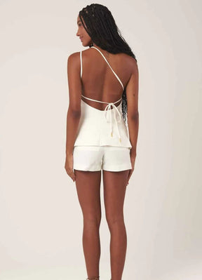 Bata de linho off-white Aila