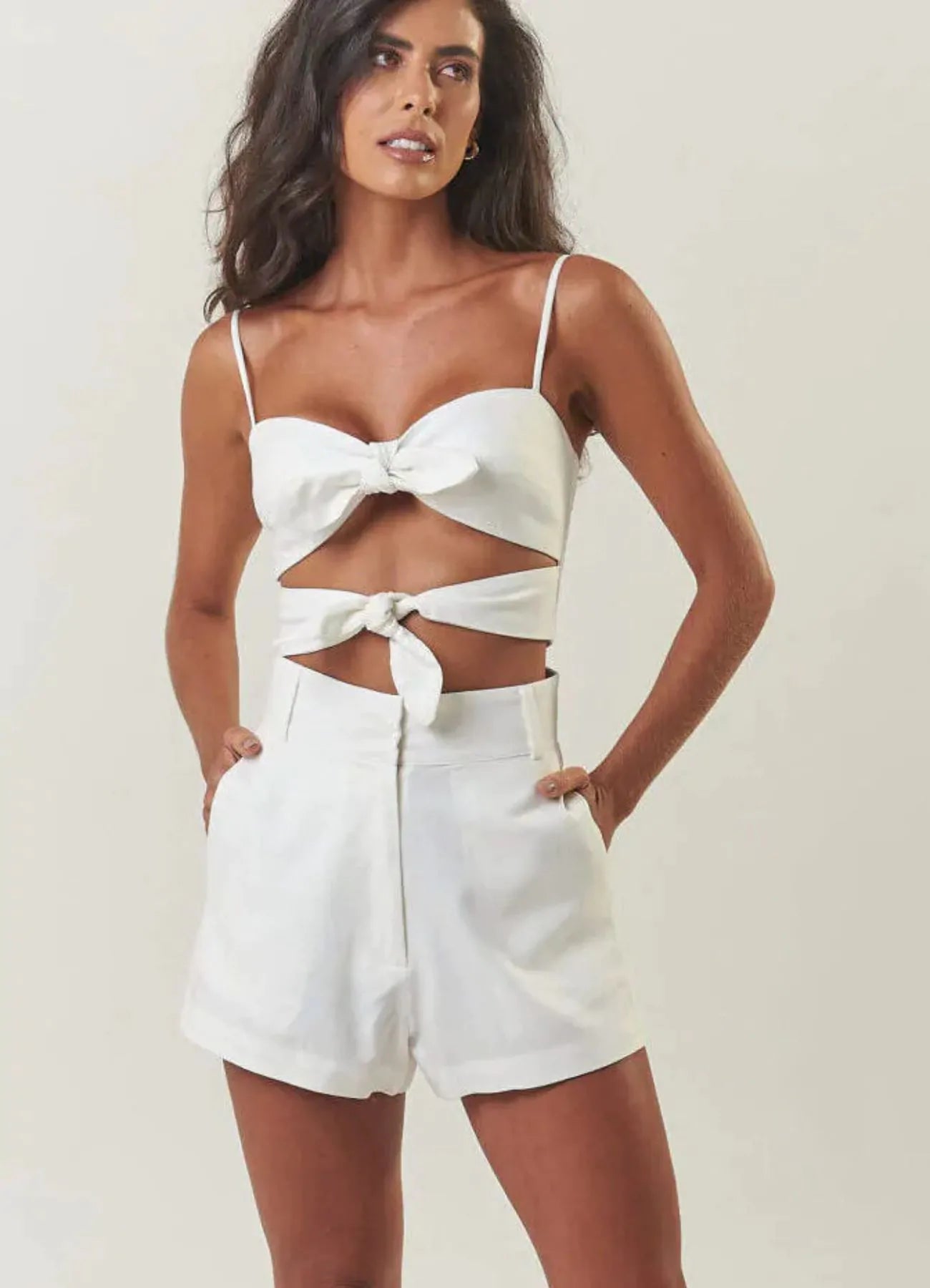 Top de linho off-white Joana