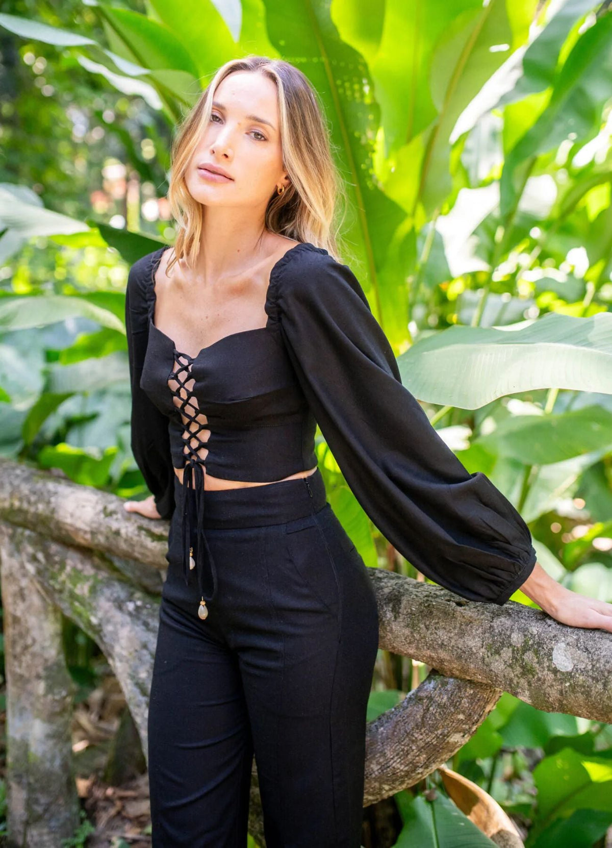 Top de Linho preto Heloisa