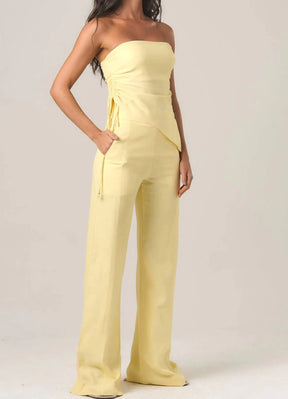 Top de linho baunilha Fabi