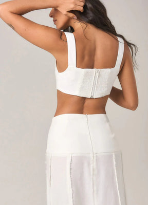 Top de Linho off-white Paola