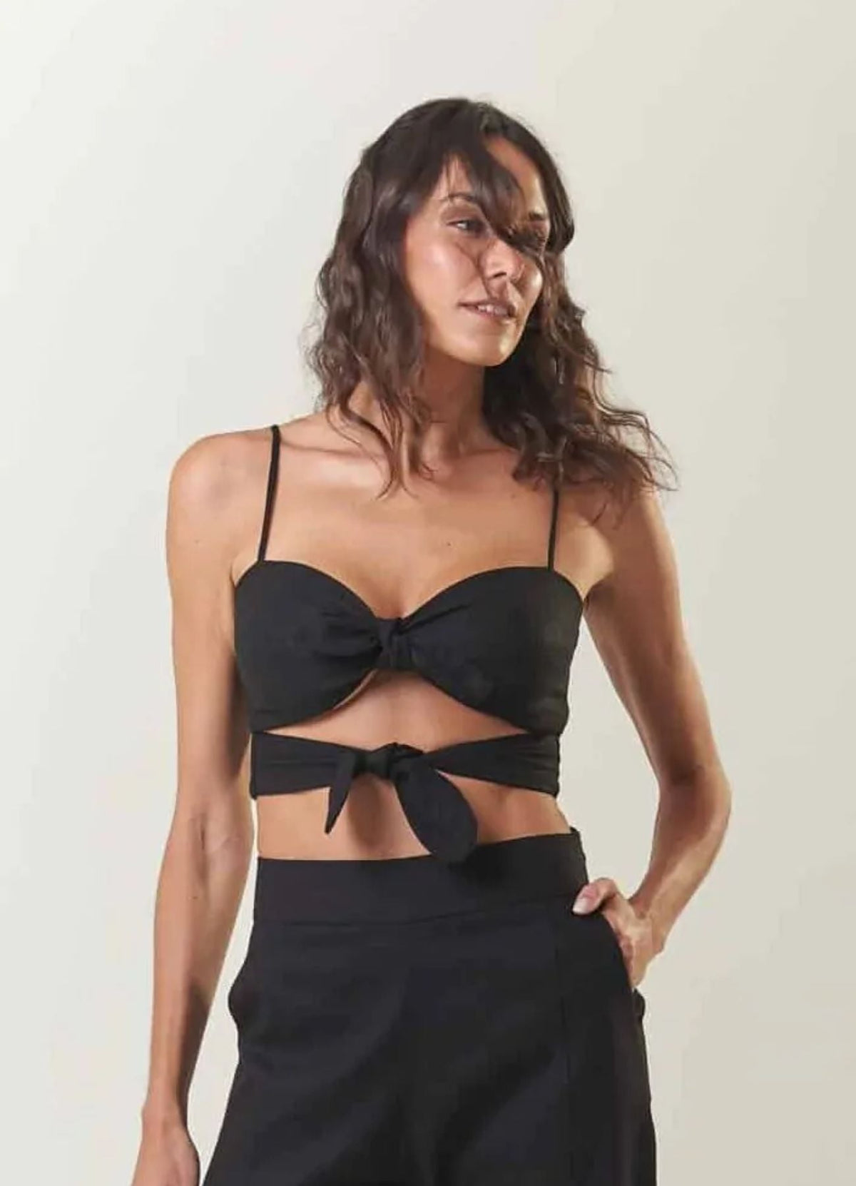 Top de linho preto Joana