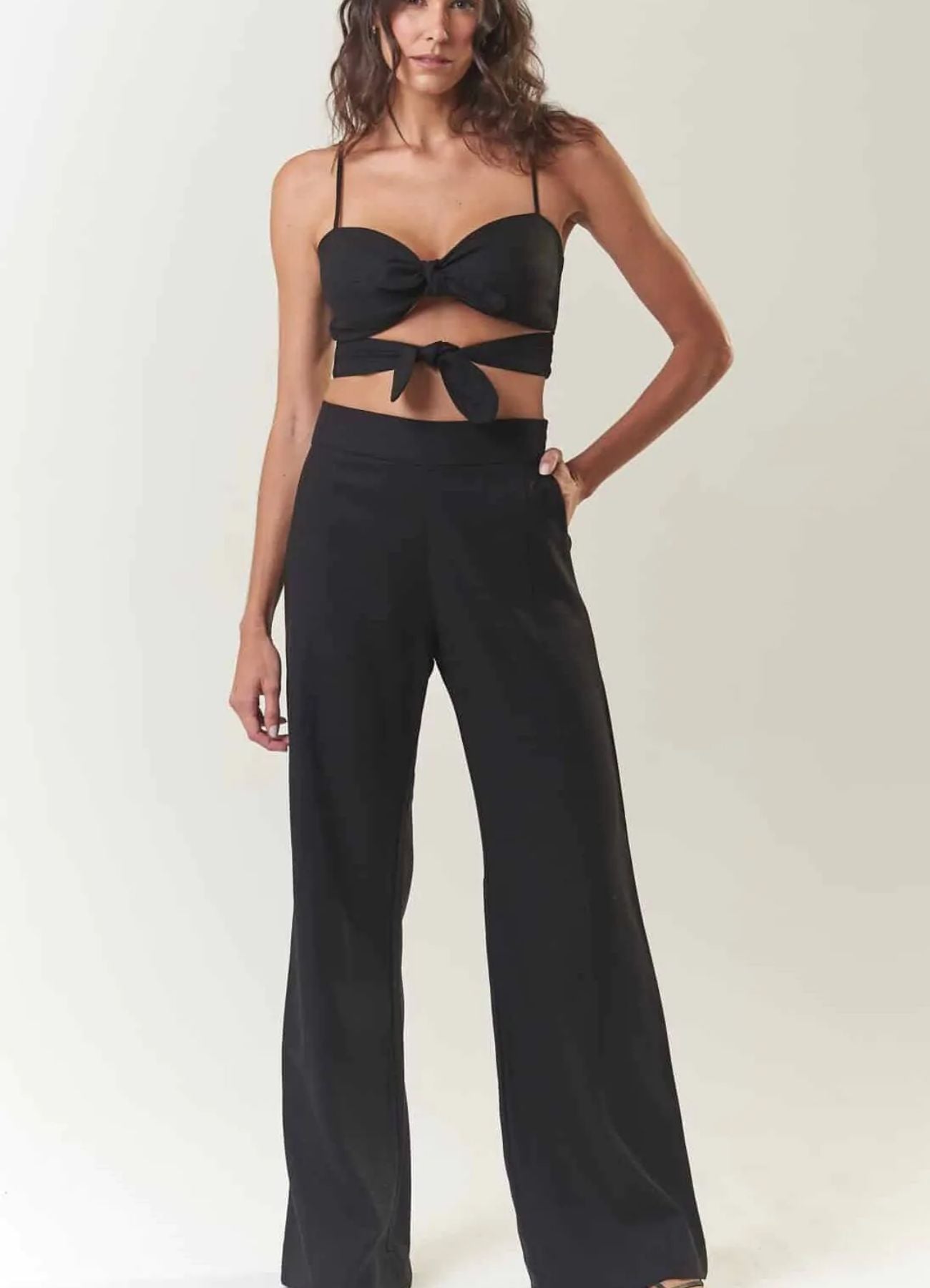 Top de linho preto Joana