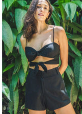 Top de linho preto Joana