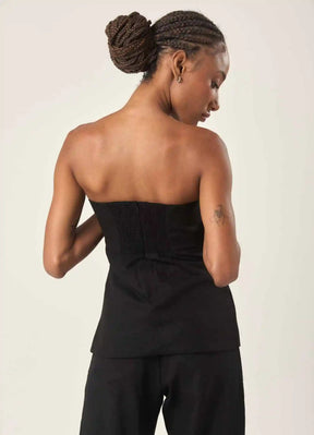 Top de linho preto Mariana