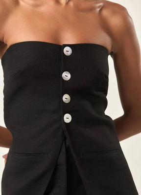 Top de linho preto Mariana