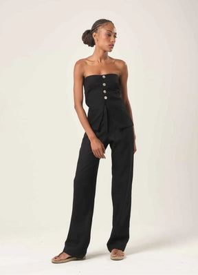 Top de linho preto Mariana